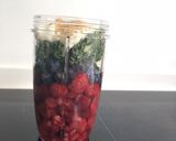 A picture of step 2 of Raspberry smoothie.
