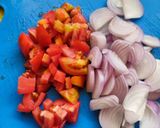A picture of step 1 of Lima beans pulav (pavta bhat).