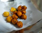 A picture of step 2 of Ponnugulu (leftover idli batter).