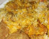 A picture of step 6 of Sindhi baryani + kuchumar salad + shami kabab.