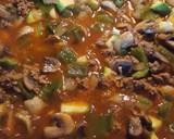 Foto del paso 14 de la receta: Carne molida con chiles poblanos, hongos y calabacita