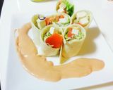 A picture of step 7 of Smoked Salmon and Cream Cheese Wraps.