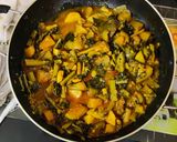 A picture of step 6 of Mixed vegetable with Malabar spinach.