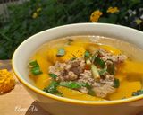 Hình bước làm 2 của món Canh bí đỏ nấu thịt xay