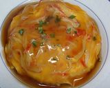 A picture of step 8 of All-purpose Ponzu Ankake Sauce For Crab Omelet, Garlic Chive Omelet, and Egg Foo Young.