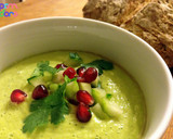 A picture of step 4 of Chilled avocado soup with cucumber and pomegranate salsa.