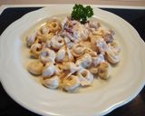 A picture of step 6 of Cheese and Nuts Cream Sauce Pasta.