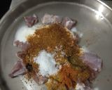 A picture of step 1 of Mutton chilli fry.