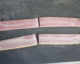 A picture of step 1 of Fish Sausage Nori Seaweed Bacon Rolls.