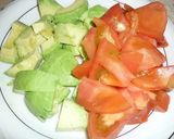 A picture of step 1 of Quick Chikuwa, Avocado, and Tomato Stir-fry.