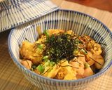 A picture of step 13 of Easy Fluffy and Soft Oyako Don (Chicken and Egg Rice Bowl).