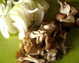 A picture of step 1 of Pan Fried, Salt and Ginger Flavored Pork and Mushroom.