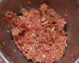A picture of step 2 of Pan Fried Ground Meat Cutlet Stuffed In Fried Tofu Skin.