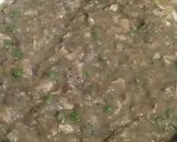 A picture of step 4 of Vickys Kids 'Risotto', or Chicken, Rice and Peas in a Mushroom Sauce with an Adult Serving Option, Gluten, Dairy, Egg & Soy-Free.