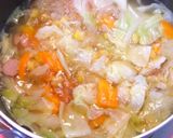 A picture of step 3 of Consommé Soup with Penne.