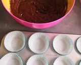 Une image de l'étape 3 de Muffins chocolat, coeur chocolat blanc.