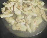 A picture of step 4 of Chicken Tender & Pea Shoots Spicy Japanese Pasta.