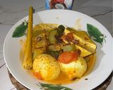 Foto langkah ke 9 dari resep Telur Tahu Tempe Labu Kuah Kuning.