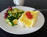 Foto del paso 2 de la receta Tortilla de arroz con calabacín y maíz