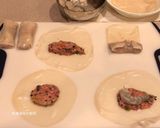 A picture of step 7 of Surf and Turf Dumpling Pancakes.