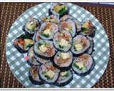 A picture of step 9 of Gimbap: Korean Nori Seaweed Rolls.