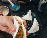 A picture of step 4 of Paneer tikka bread samosa.