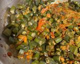 A picture of step 2 of Bhindi masala.