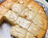 A picture of step 8 of Basboussa (semolina Cake).
