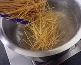 A picture of step 1 of Chicken Vegetable Spaghetti Stir Fry.