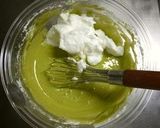 A picture of step 3 of Adzuki Cream Filled Matcha Swiss Roll.