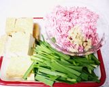 A picture of step 1 of Great with Rice! Stewed Simmered Atsuage, Chinese Chive and Ground Pork.