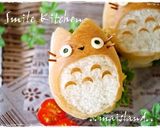 A picture of step 6 of Totoro Sandwich using a Bread Roll.