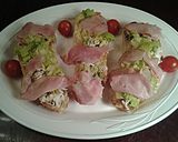 A picture of step 11 of Crab Salad with Ham Crostini.