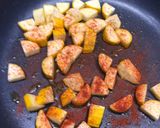 A picture of step 1 of Veggie Sausage Breakfast Fry Up.