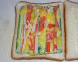 A picture of step 3 of Crab Stick and Cucumber Sandwiches.