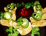 A picture of step 5 of Mike's Green Chile Cream Cheese Wontons.