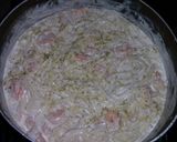 A picture of step 7 of Shrimp Alfredo.