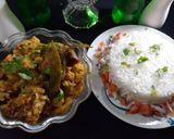 A picture of step 6 of Gobi, gosht and ublay Chawel.