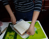 Foto del paso 39 de la receta: Tarta con mousseline de chocolate y ganache acompañada de helado