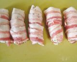 A picture of step 4 of Crispy Skewered Pork Wraps with Edamame and Cheese.