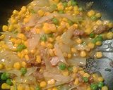 A picture of step 3 of Sausage corn and cabbage.