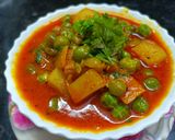 आलु मटार भाजी (aloo matar bhaji recipe in marathi) रेसिपी स्टेप 8 फोटो 