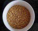 A picture of step 1 of Moong Dal Burfi.