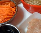 A picture of step 1 of Rich and Delicious Kinpira with Ground Chicken.