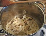 A picture of step 1 of Vickys Steamed Cabbage with Onions & Peppers, GF DF EF SF NF.
