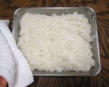 A picture of step 1 of Doll's Festival Seafood Futomaki Sushi Rolls with Nanohana.