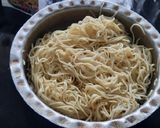 A picture of step 1 of Chinese Egg Hakka noodles.