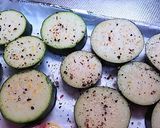 A picture of step 1 of Pan-Fried Eggplant and Zucchini Panko Fritters.