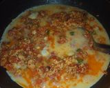 A picture of step 5 of White rice with egg and awara (tofu)sauce.