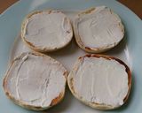 A picture of step 2 of St Patricks Day Shamrock Toasted Muffins, GF DF EF SF NF.